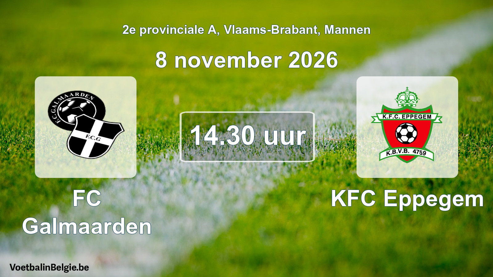 Geplande wedstrijd mannenvoetbal: FC Galmaarden - KFC Eppegem (8 november 2026)