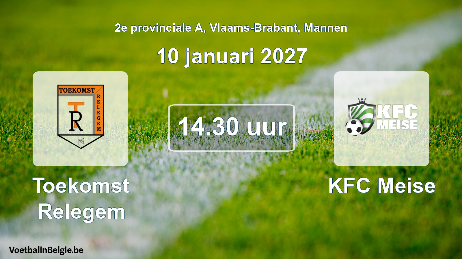 Geplande wedstrijd mannenvoetbal: Toekomst Relegem - KFC Meise (10 januari 2027)