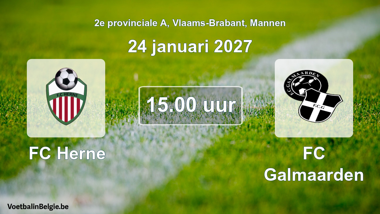 Geplande wedstrijd mannenvoetbal: FC Herne - FC Galmaarden (24 januari 2027)