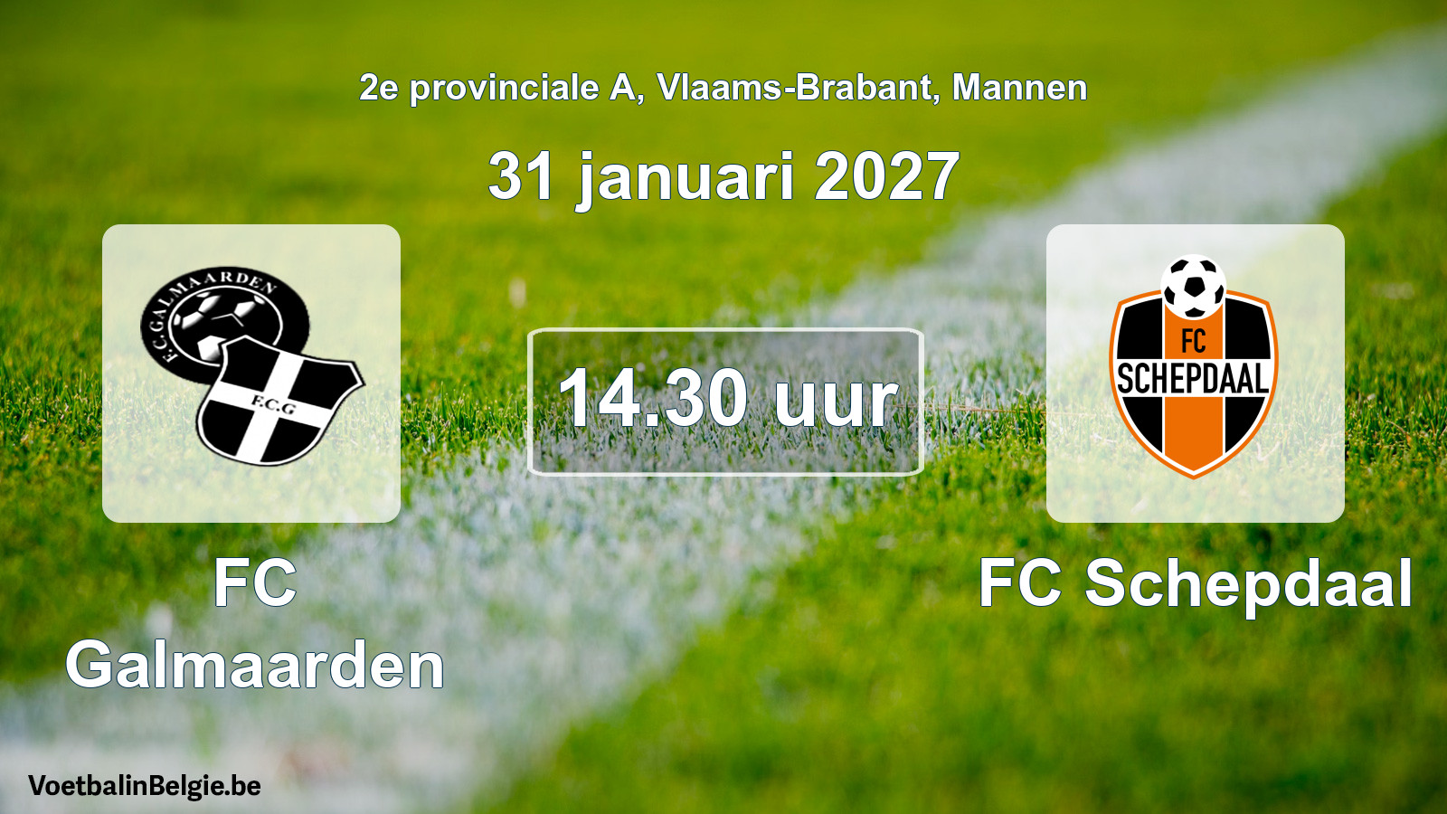 Geplande wedstrijd mannenvoetbal: FC Galmaarden - FC Schepdaal (31 januari 2027)