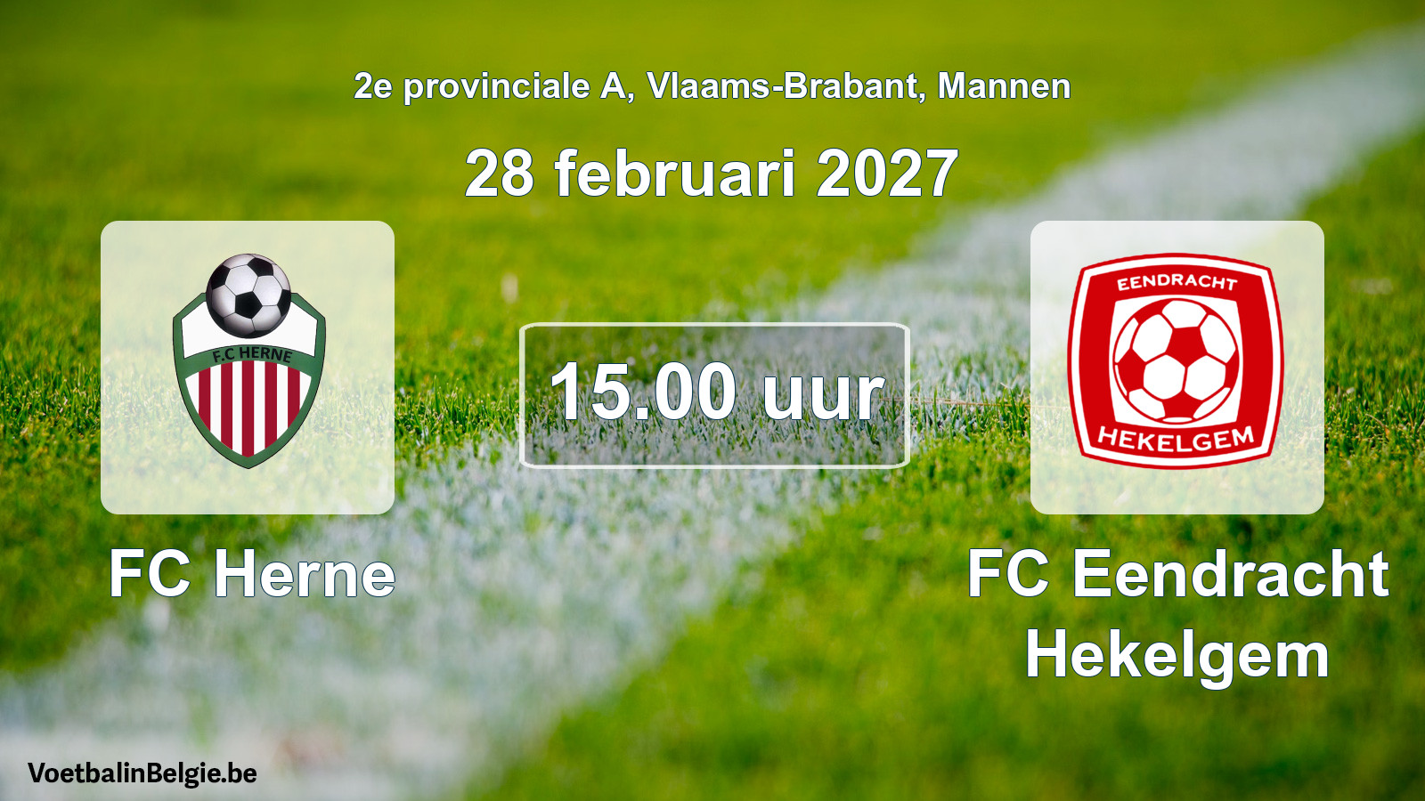 Geplande wedstrijd mannenvoetbal: FC Herne - FC Eendracht Hekelgem (28 februari 2027)