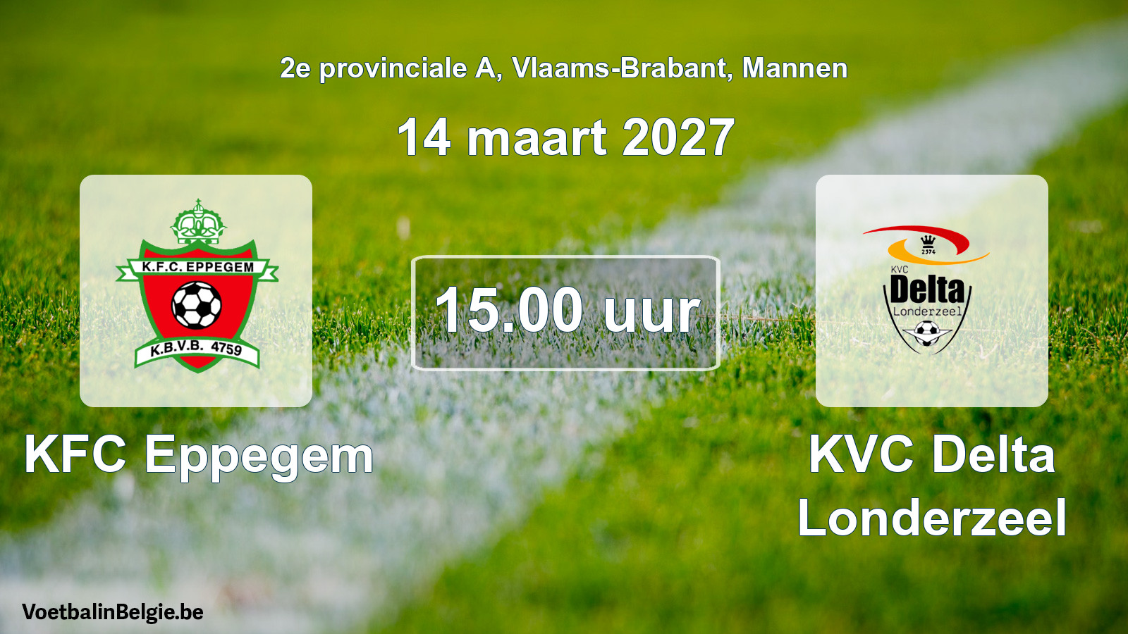 Geplande wedstrijd mannenvoetbal: KFC Eppegem - KVC Delta Londerzeel (14 maart 2027)