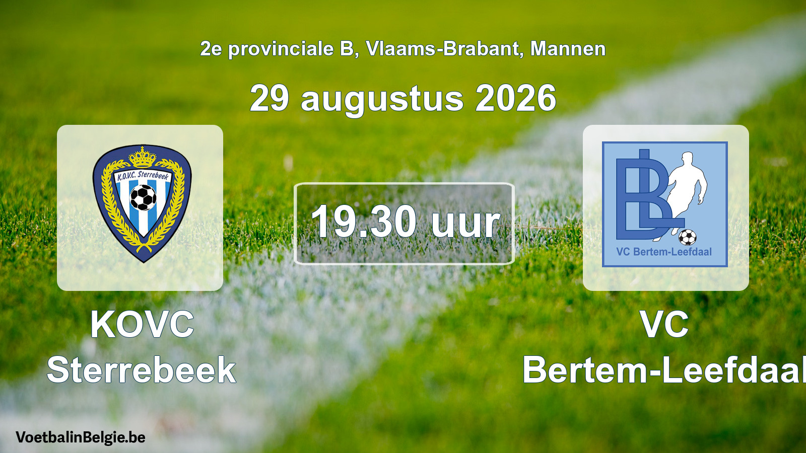 Geplande wedstrijd mannenvoetbal: KOVC Sterrebeek - VC Bertem-Leefdaal (29 augustus 2026)