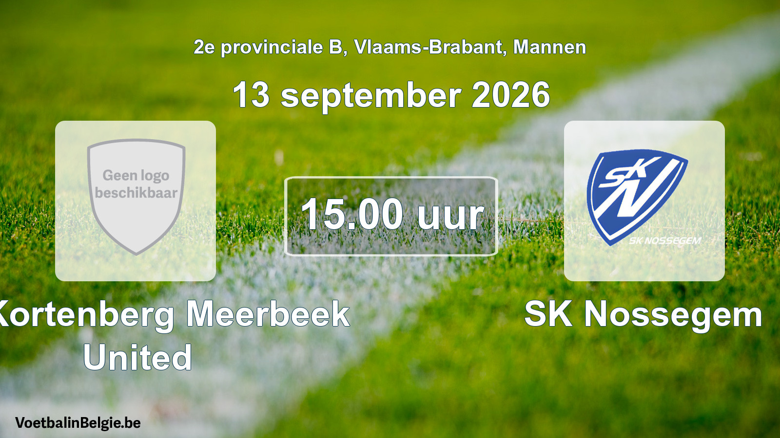 Geplande wedstrijd mannenvoetbal: FC Kortenberg Meerbeek United - SK Nossegem (13 september 2026)