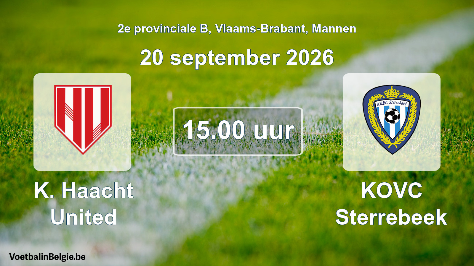 Geplande wedstrijd mannenvoetbal: K. Haacht United - KOVC Sterrebeek (20 september 2026)