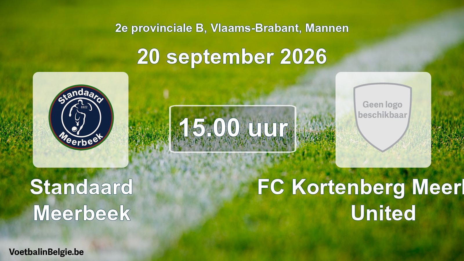 Geplande wedstrijd mannenvoetbal: Standaard Meerbeek - FC Kortenberg Meerbeek United (20 september 2026)
