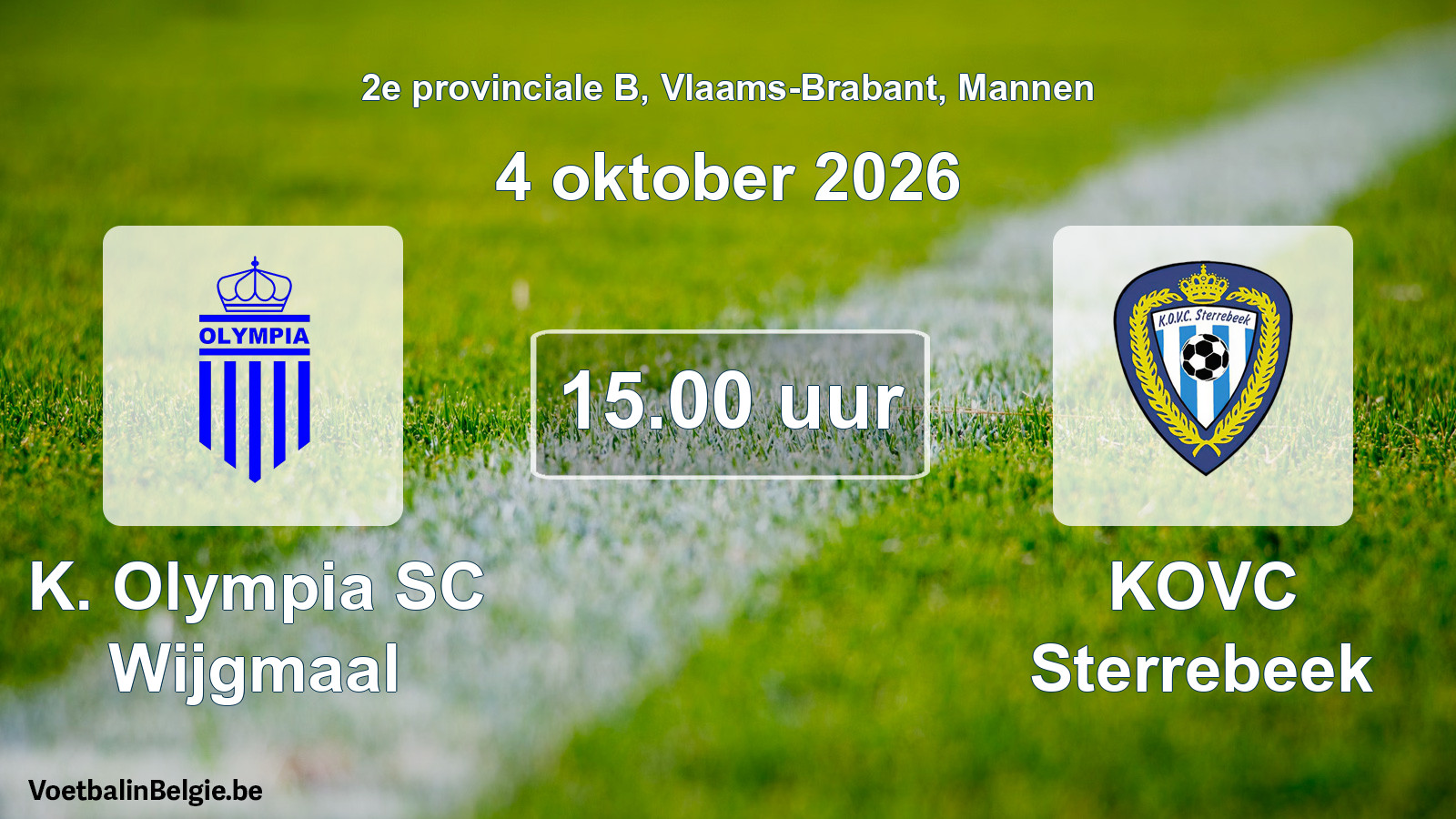 Geplande wedstrijd mannenvoetbal: K. Olympia SC Wijgmaal - KOVC Sterrebeek (4 oktober 2026)