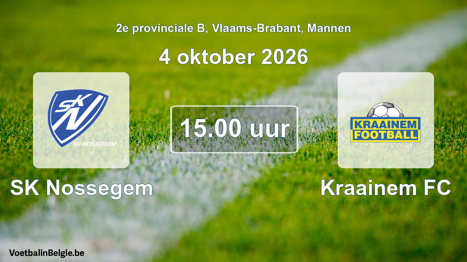 Geplande wedstrijd mannenvoetbal: SK Nossegem - Kraainem FC (4 oktober 2026)