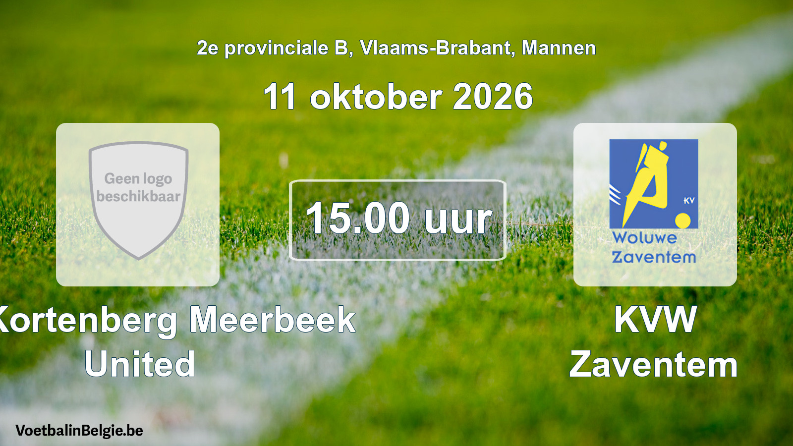 Geplande wedstrijd mannenvoetbal: FC Kortenberg Meerbeek United - KVW Zaventem (11 oktober 2026)