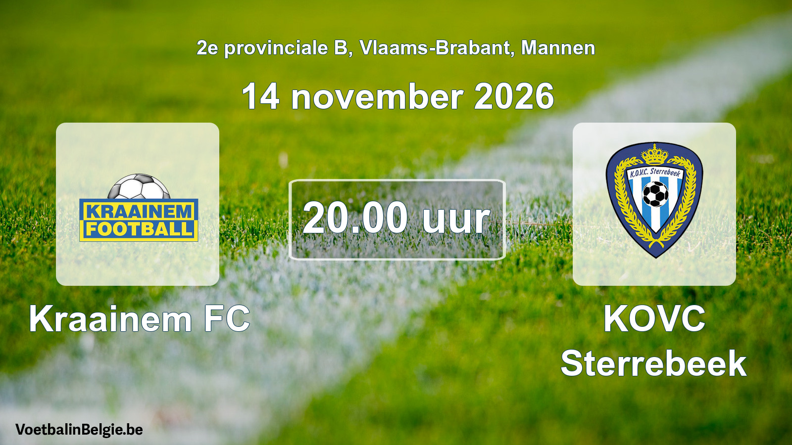 Geplande wedstrijd mannenvoetbal: Kraainem FC - KOVC Sterrebeek (14 november 2026)