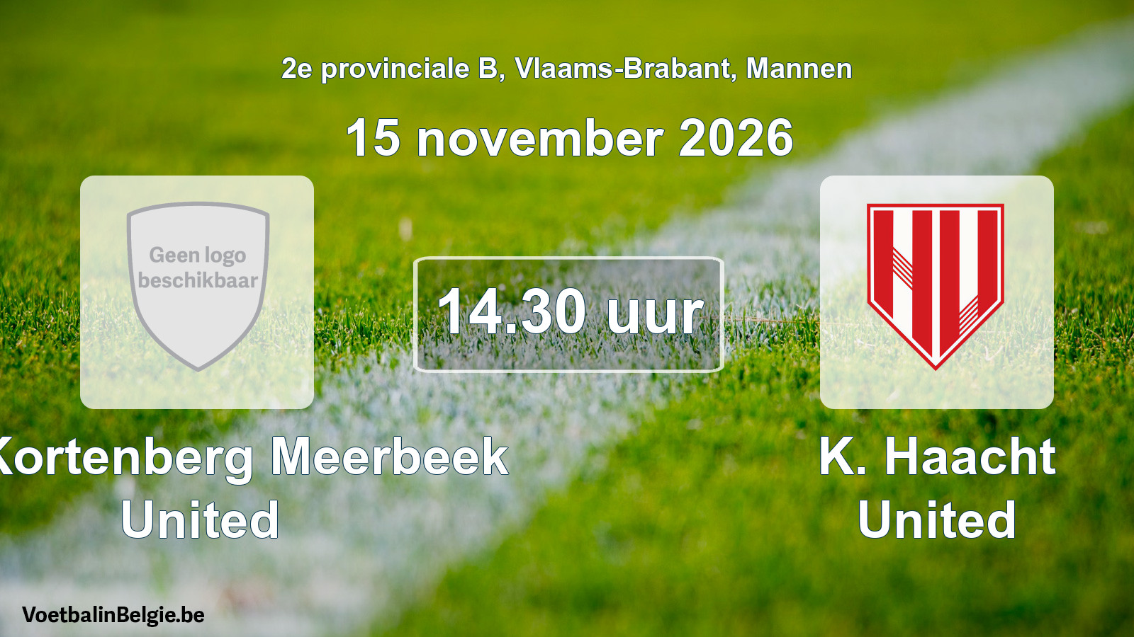 Geplande wedstrijd mannenvoetbal: FC Kortenberg Meerbeek United - K. Haacht United (15 november 2026)