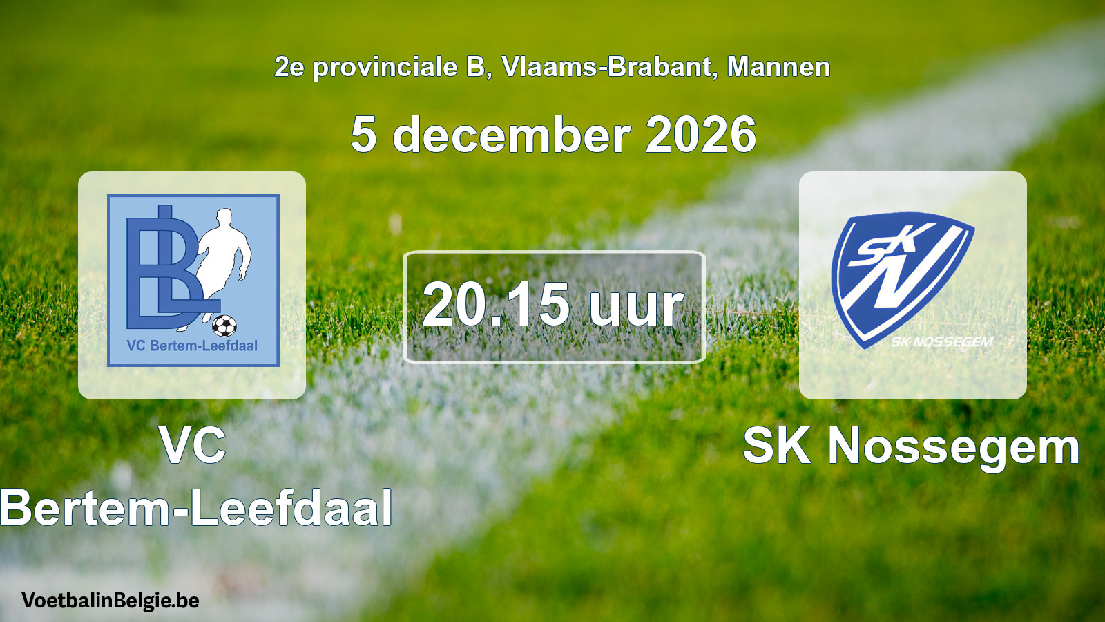 Geplande wedstrijd mannenvoetbal: VC Bertem-Leefdaal - SK Nossegem (5 december 2026)