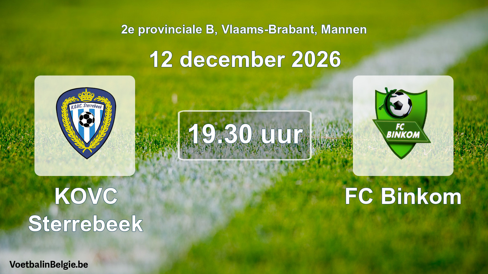 Geplande wedstrijd mannenvoetbal: KOVC Sterrebeek - FC Binkom (12 december 2026)