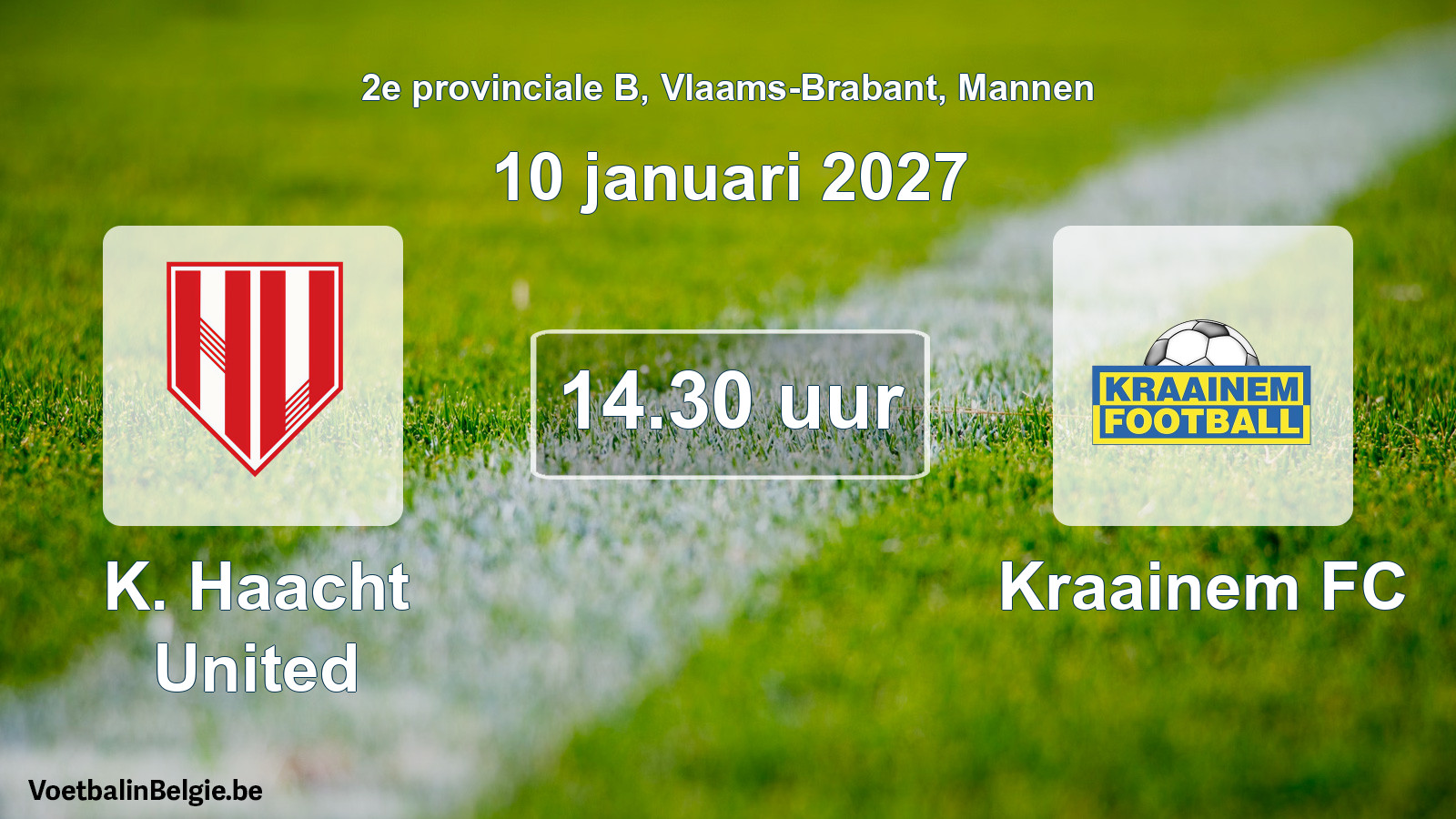 Geplande wedstrijd mannenvoetbal: K. Haacht United - Kraainem FC (10 januari 2027)