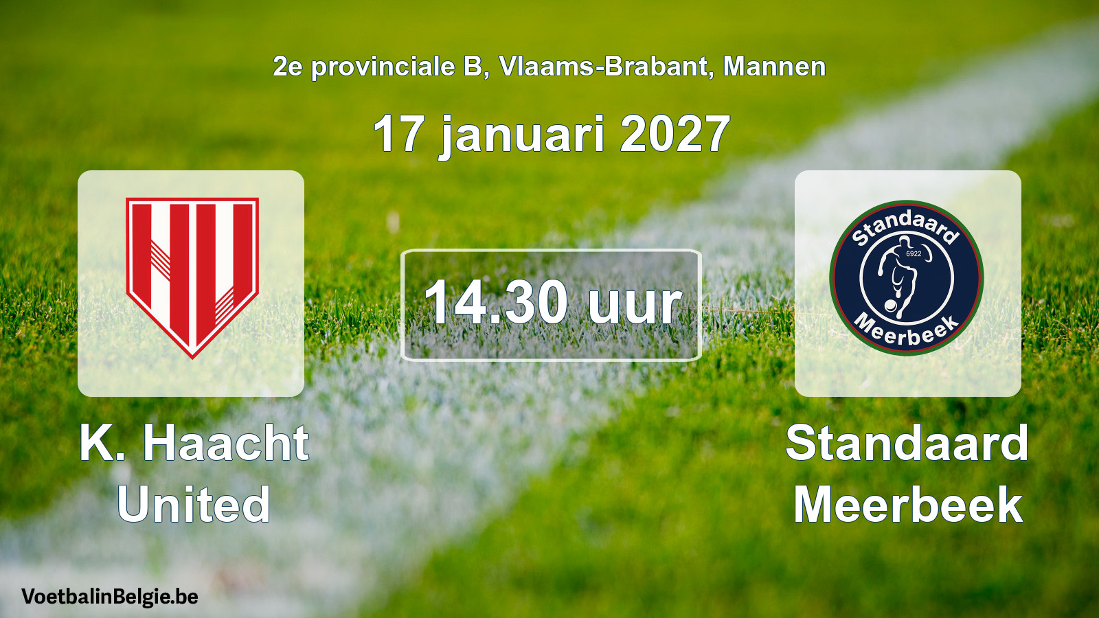 Geplande wedstrijd mannenvoetbal: K. Haacht United - Standaard Meerbeek (17 januari 2027)