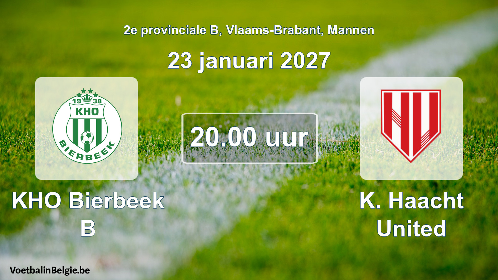 Geplande wedstrijd mannenvoetbal: KHO Bierbeek B - K. Haacht United (23 januari 2027)
