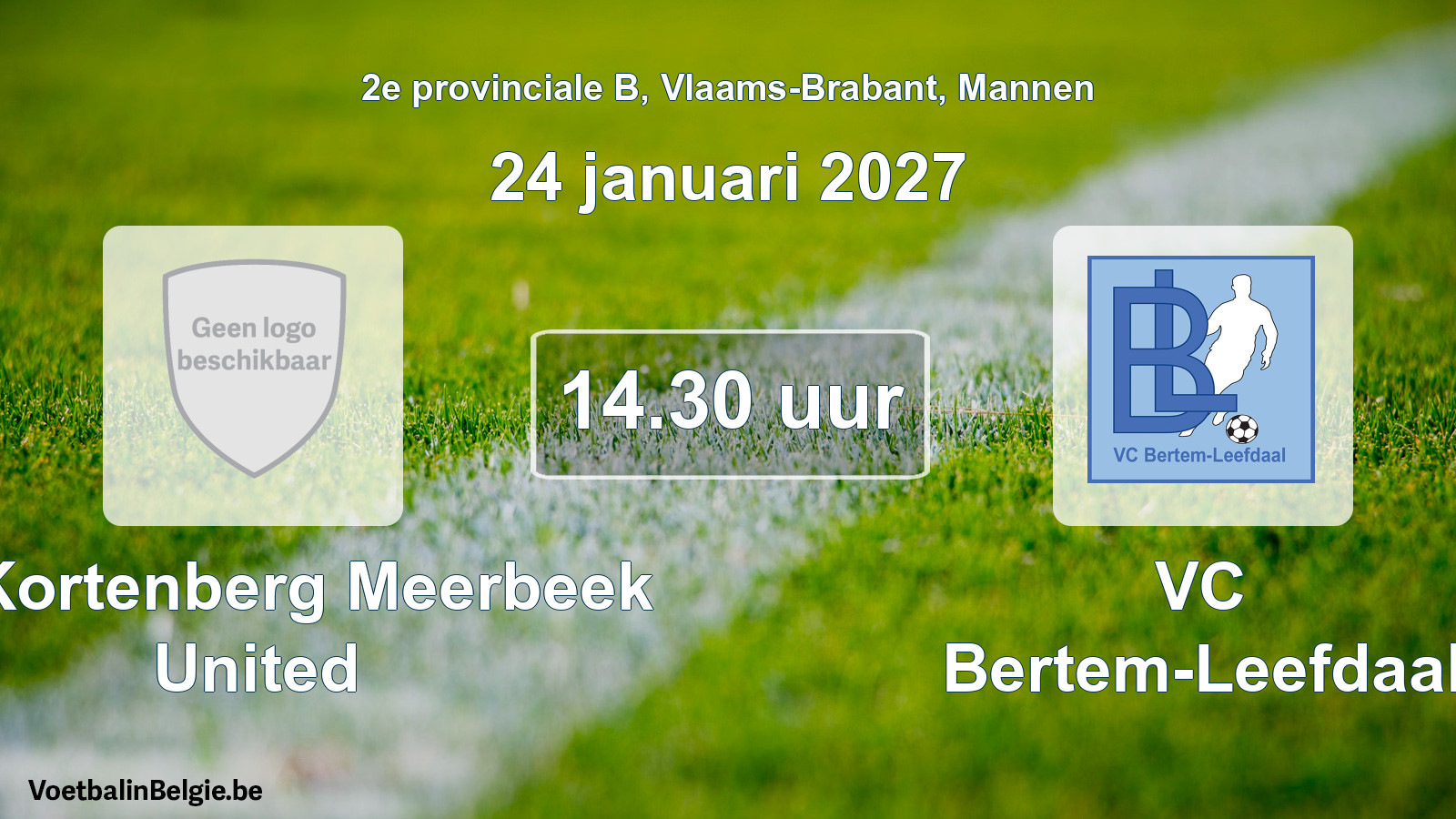 Geplande wedstrijd mannenvoetbal: FC Kortenberg Meerbeek United - VC Bertem-Leefdaal (24 januari 2027)