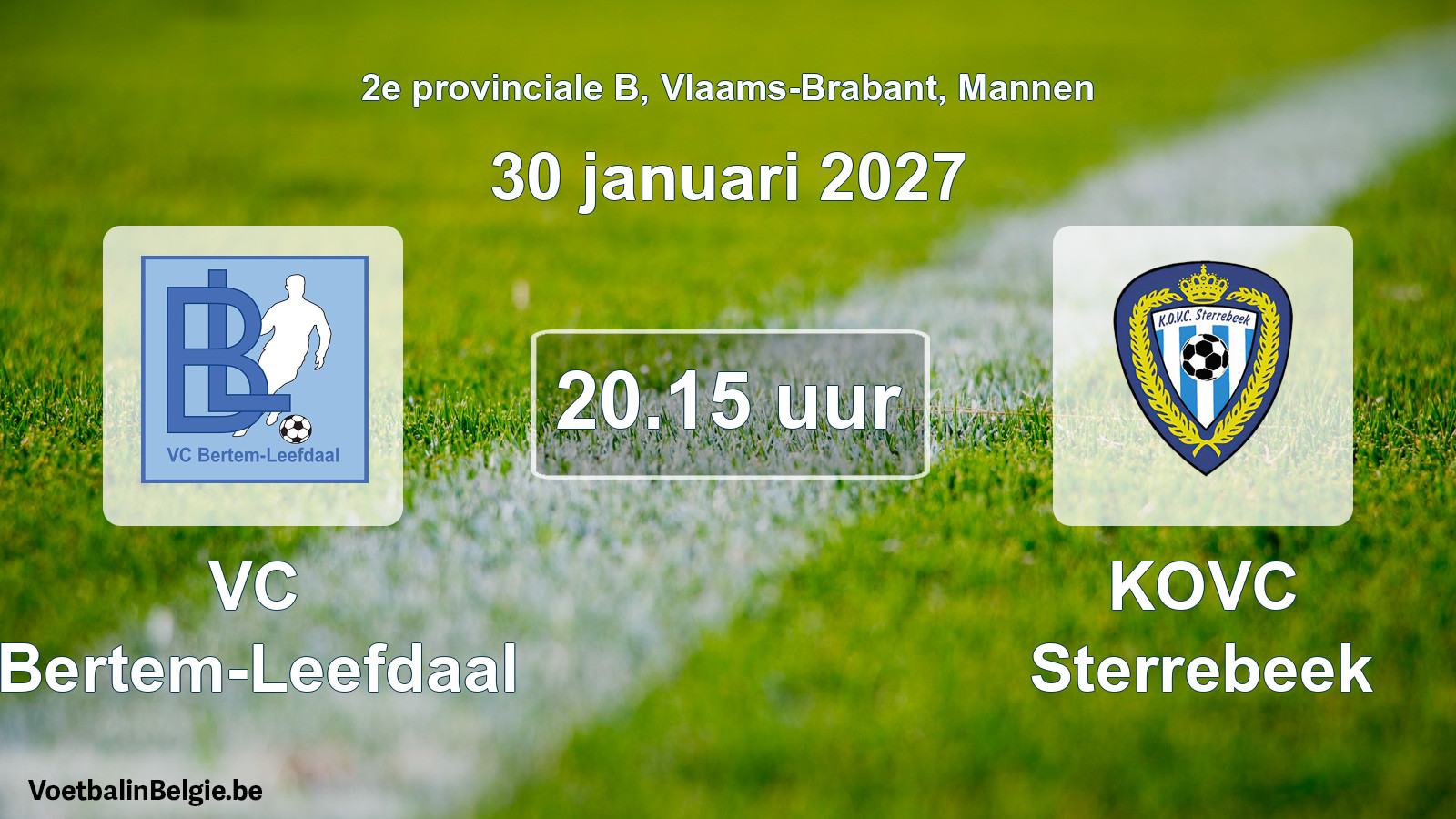 Geplande wedstrijd mannenvoetbal: VC Bertem-Leefdaal - KOVC Sterrebeek (30 januari 2027)