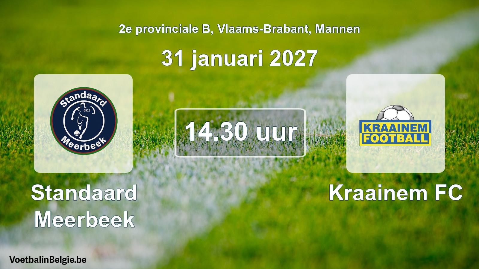 Geplande wedstrijd mannenvoetbal: Standaard Meerbeek - Kraainem FC (31 januari 2027)