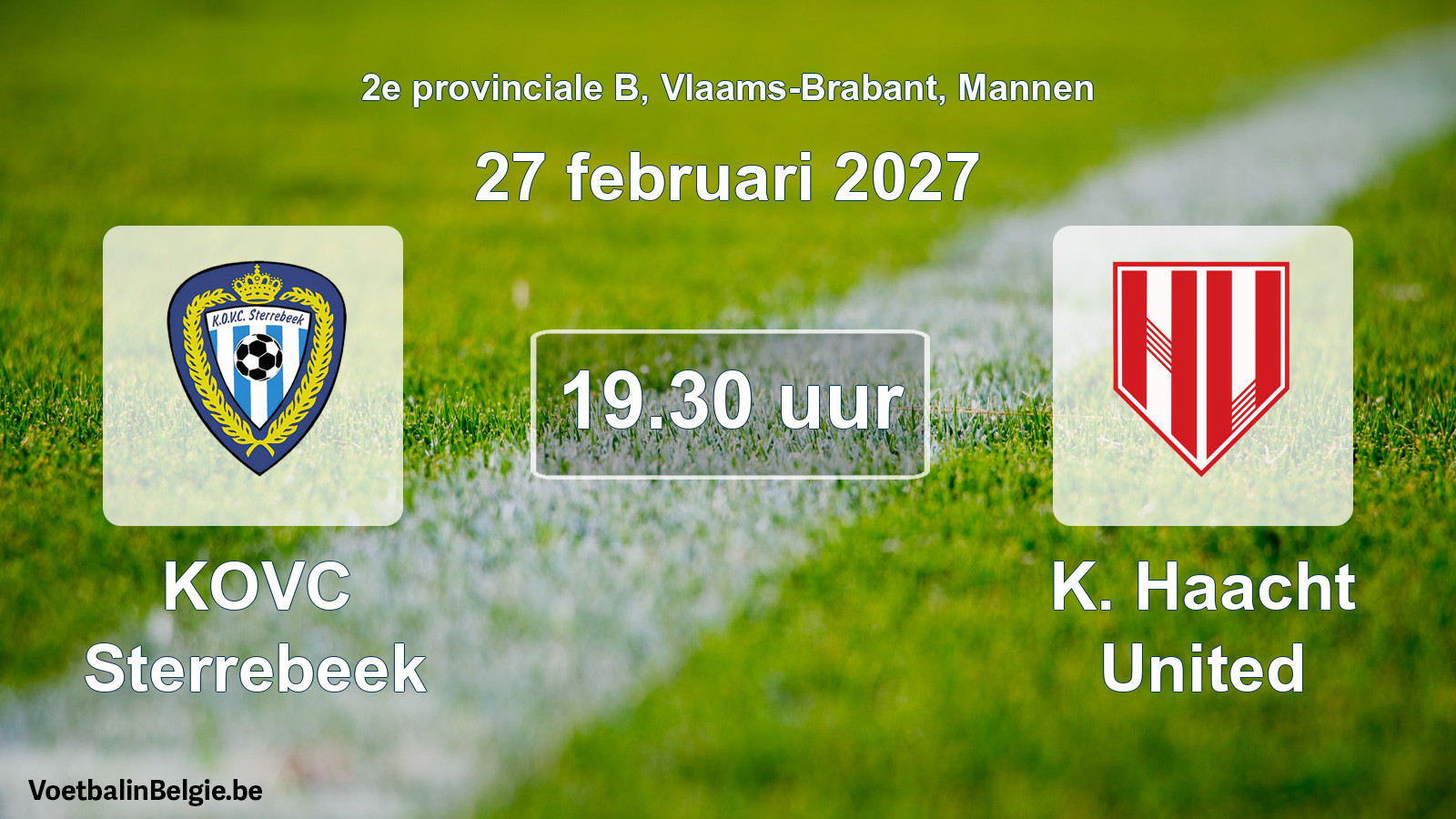 Geplande wedstrijd mannenvoetbal: KOVC Sterrebeek - K. Haacht United (27 februari 2027)