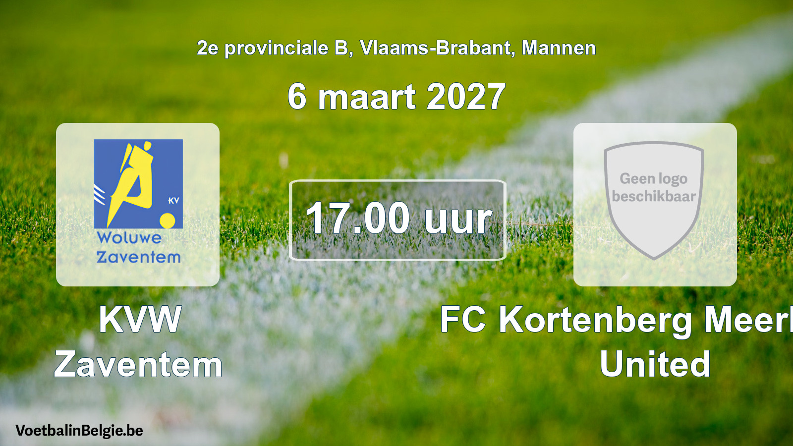 Geplande wedstrijd mannenvoetbal: KVW Zaventem - FC Kortenberg Meerbeek United (6 maart 2027)