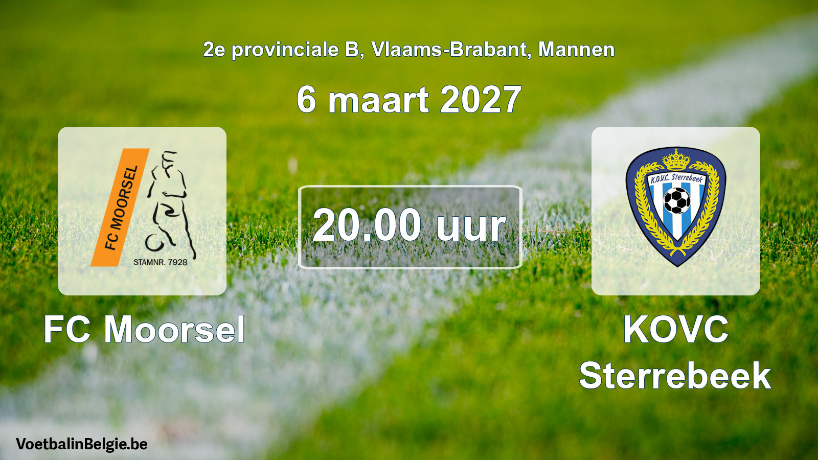 Geplande wedstrijd mannenvoetbal: FC Moorsel - KOVC Sterrebeek (6 maart 2027)