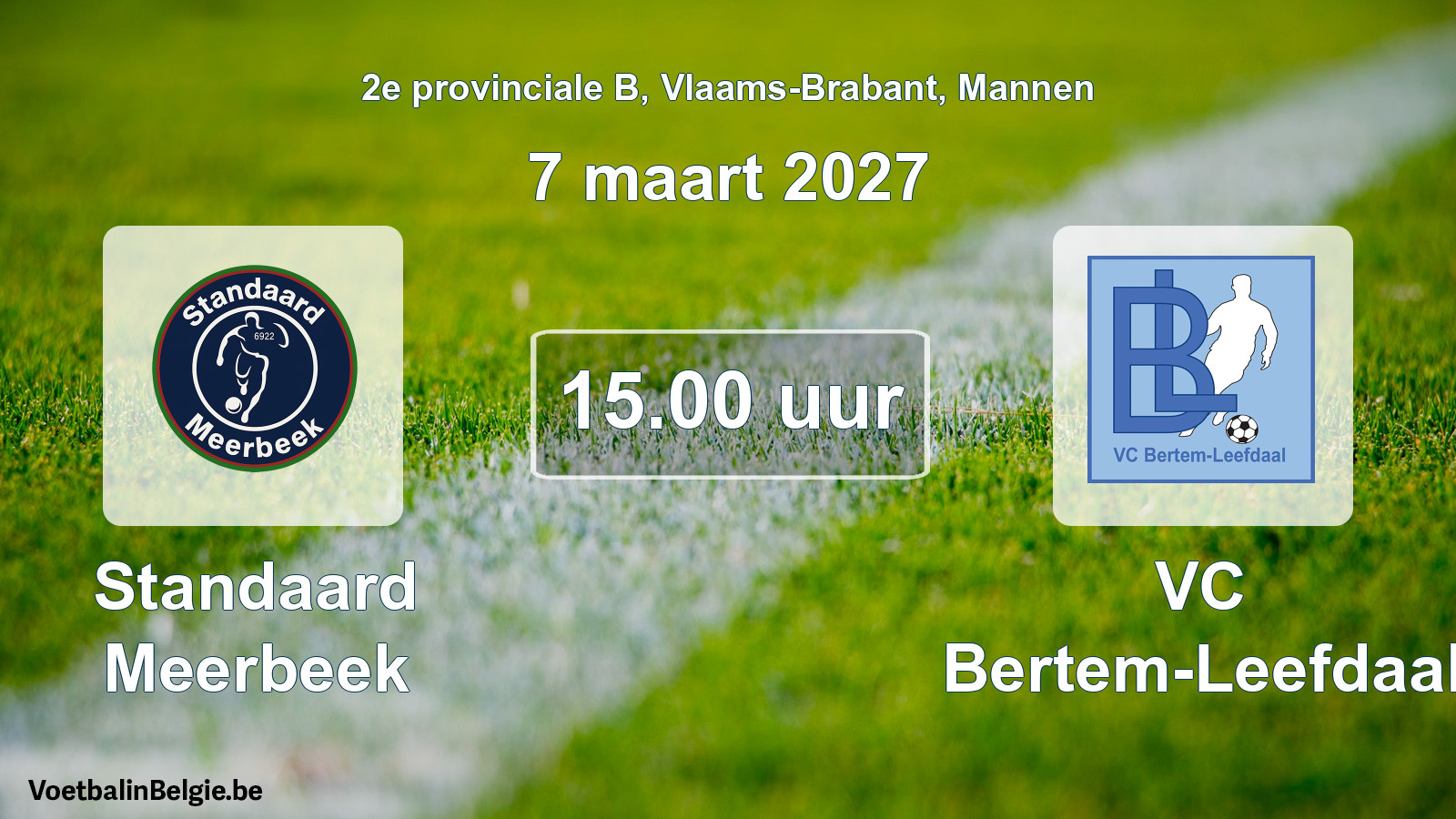 Scheduled match men football: Standaard Meerbeek - VC Bertem-Leefdaal (7 March 2027)