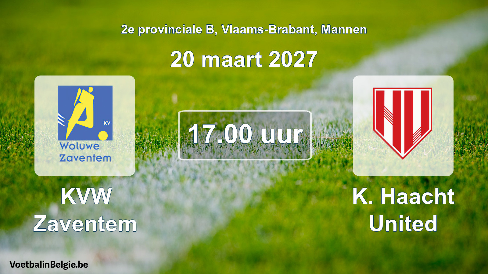 Geplande wedstrijd mannenvoetbal: KVW Zaventem - K. Haacht United (20 maart 2027)