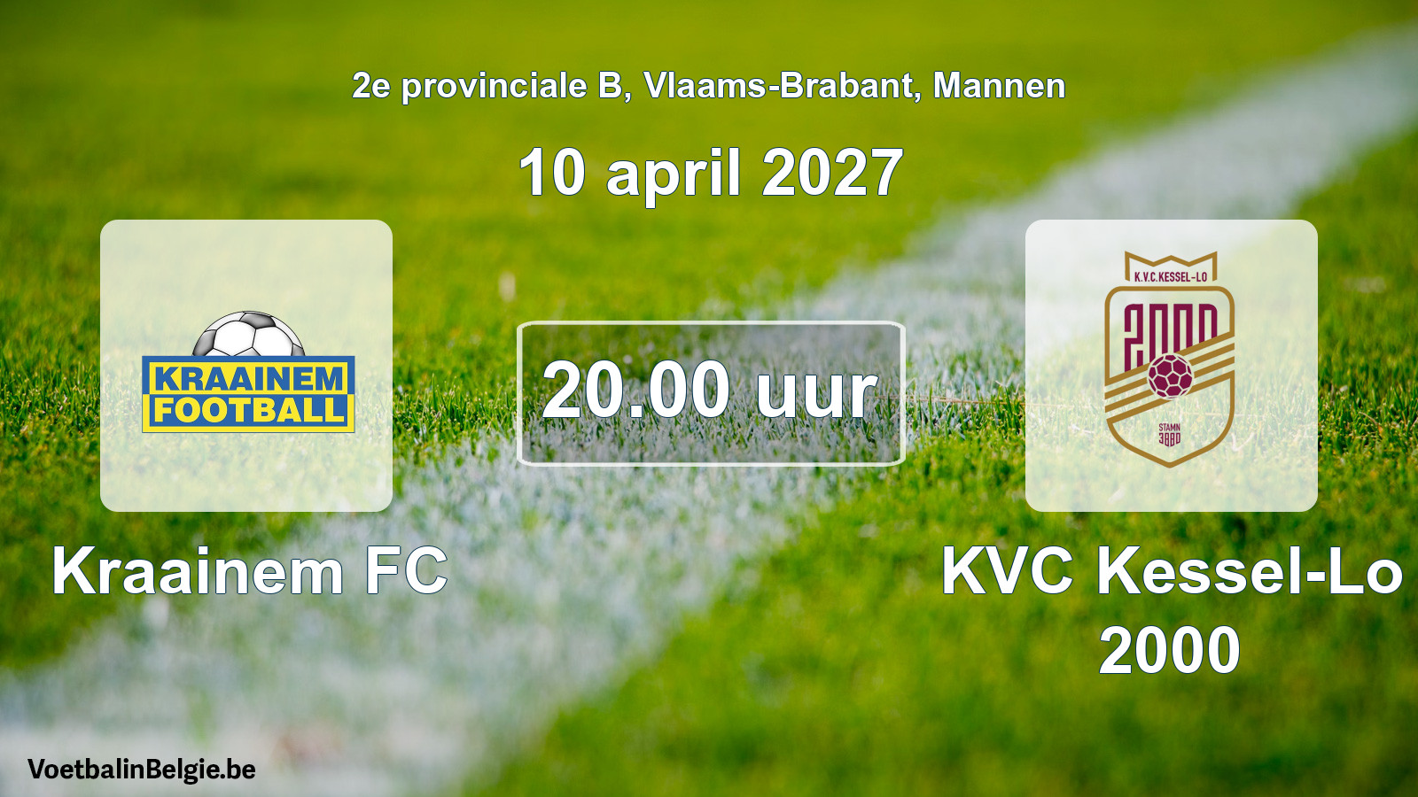 Geplande wedstrijd mannenvoetbal: Kraainem FC - KVC Kessel-Lo 2000 (10 april 2027)