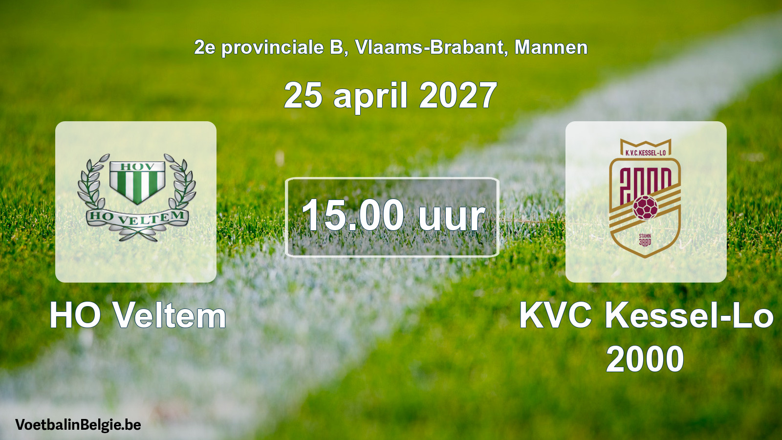 Geplande wedstrijd mannenvoetbal: HO Veltem - KVC Kessel-Lo 2000 (25 april 2027)