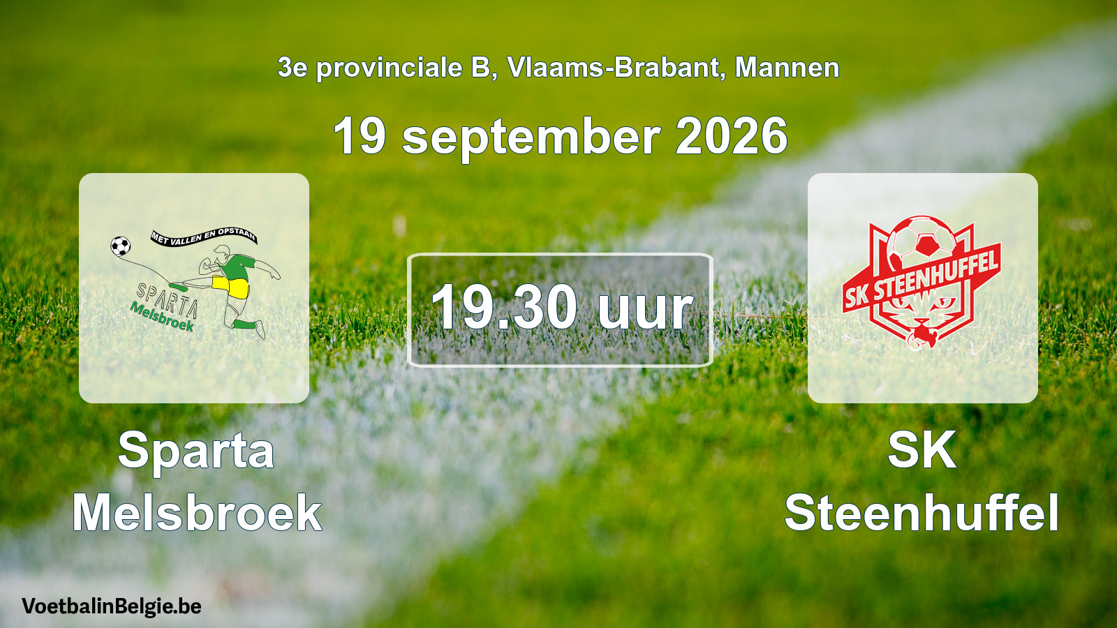 Geplande wedstrijd mannenvoetbal: Sparta Melsbroek - SK Steenhuffel (19 september 2026)