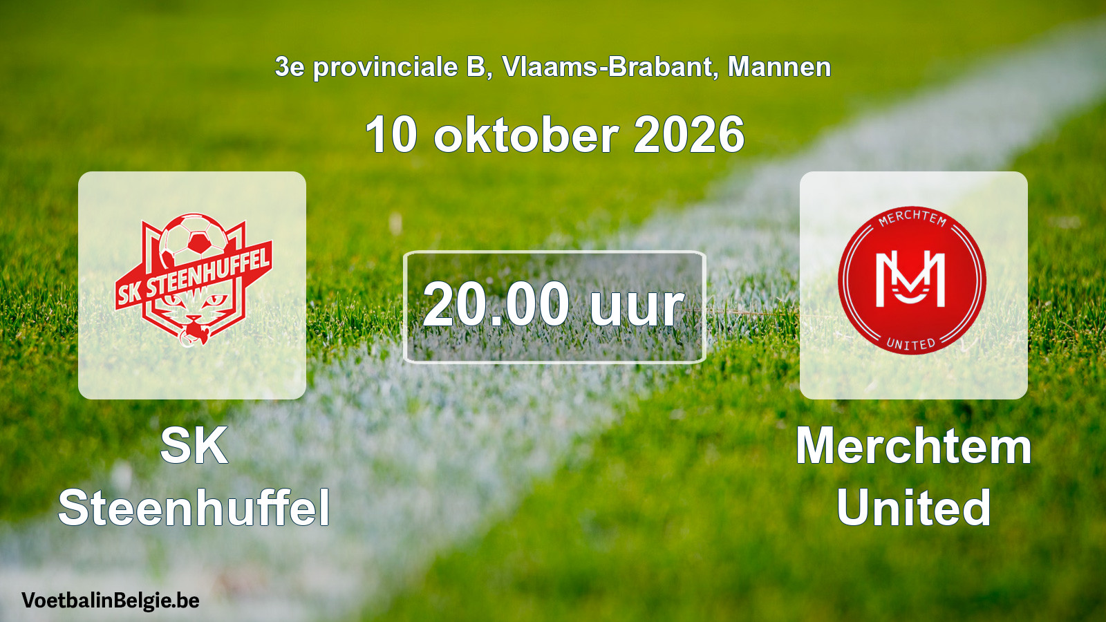 Geplande wedstrijd mannenvoetbal: SK Steenhuffel - Merchtem United (10 oktober 2026)