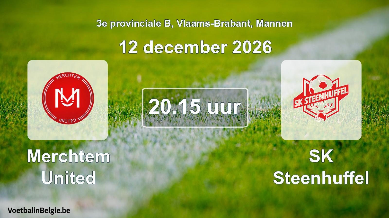 Geplande wedstrijd mannenvoetbal: Merchtem United - SK Steenhuffel (12 december 2026)