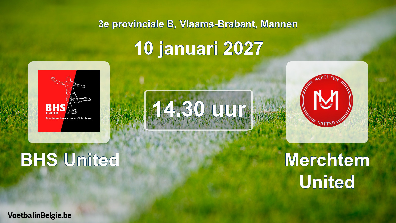 Geplande wedstrijd mannenvoetbal: BHS United - Merchtem United (10 januari 2027)