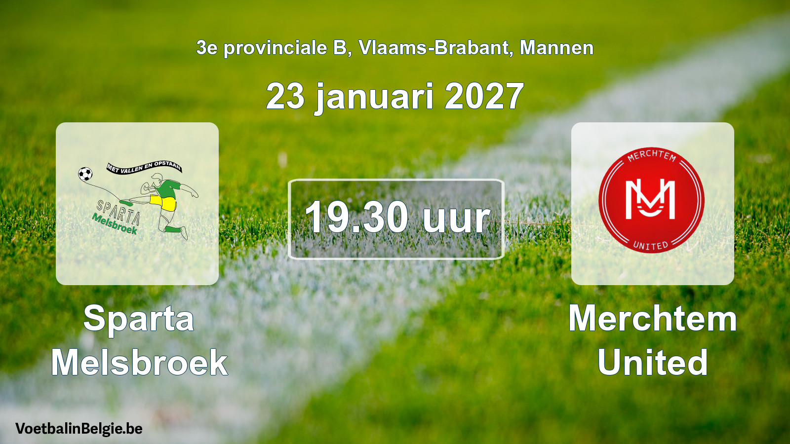 Geplande wedstrijd mannenvoetbal: Sparta Melsbroek - Merchtem United (23 januari 2027)