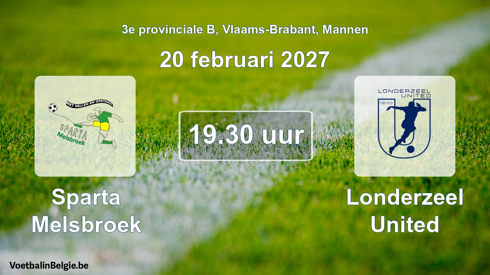 Geplande wedstrijd mannenvoetbal: Sparta Melsbroek - Londerzeel United (20 februari 2027)