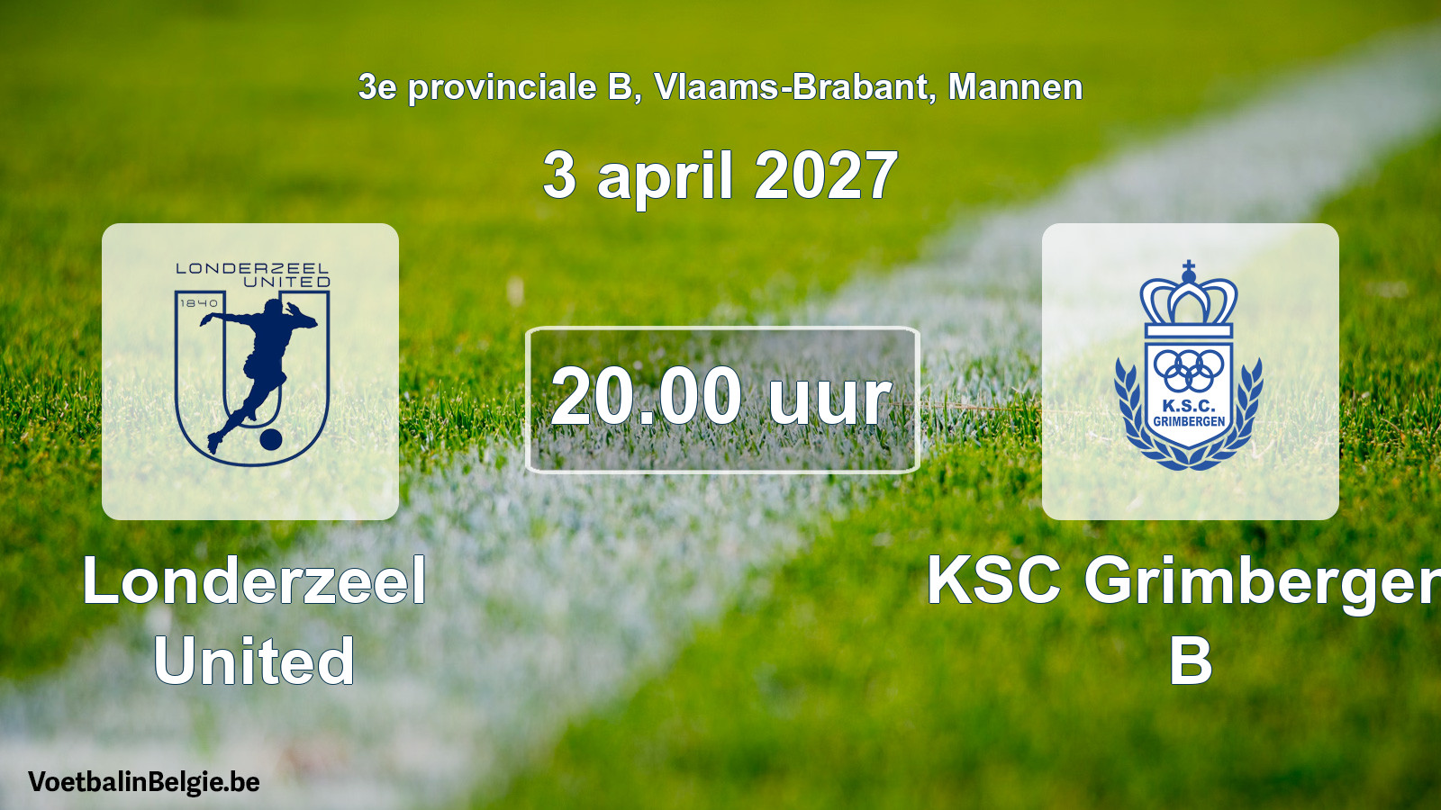 Geplande wedstrijd mannenvoetbal: Londerzeel United - KSC Grimbergen B (3 april 2027)
