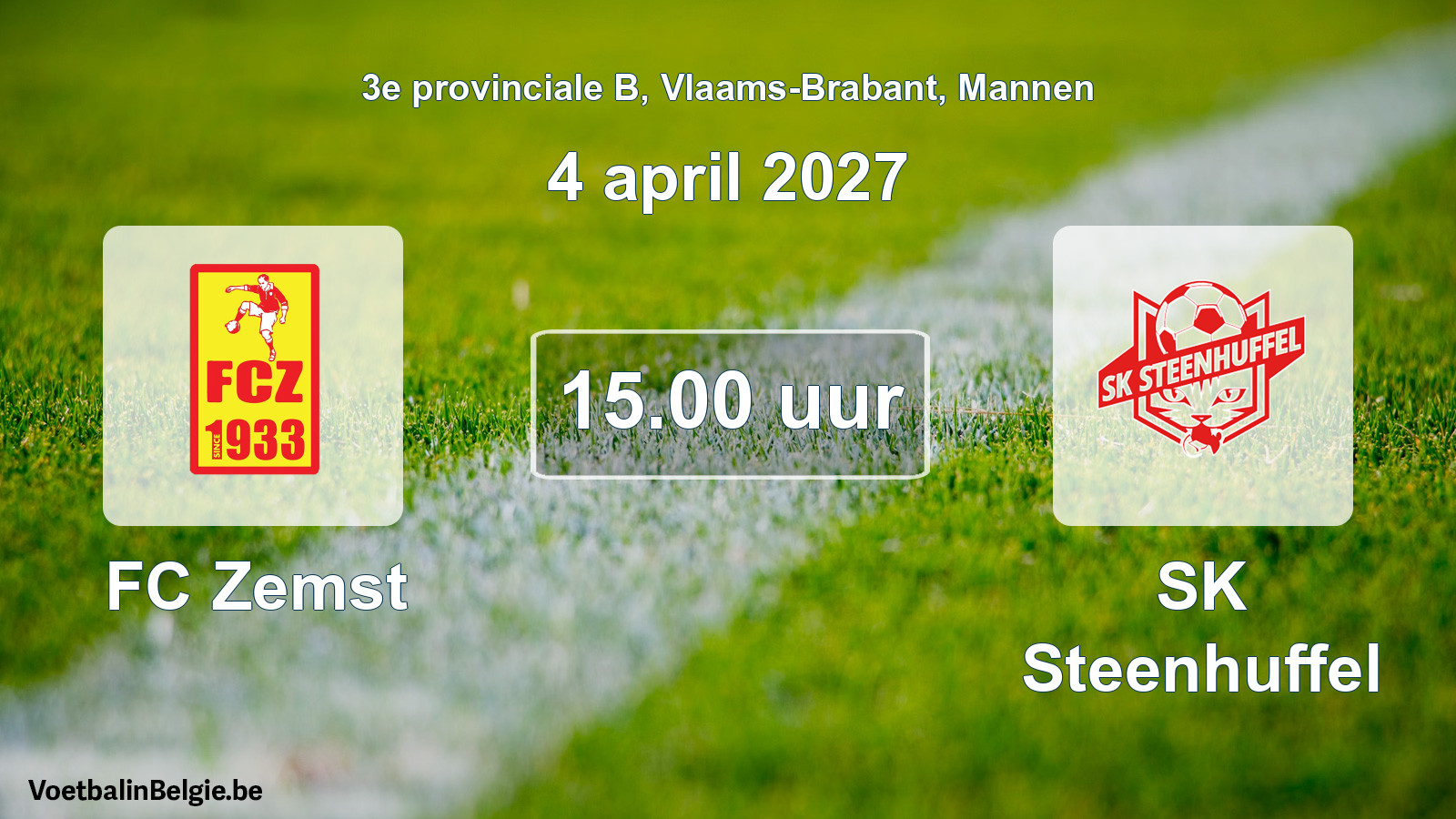 Geplande wedstrijd mannenvoetbal: FC Zemst - SK Steenhuffel (4 april 2027)