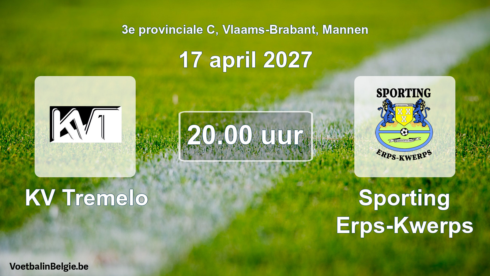 Geplande wedstrijd mannenvoetbal: KV Tremelo - Sporting Erps-Kwerps (17 april 2027)