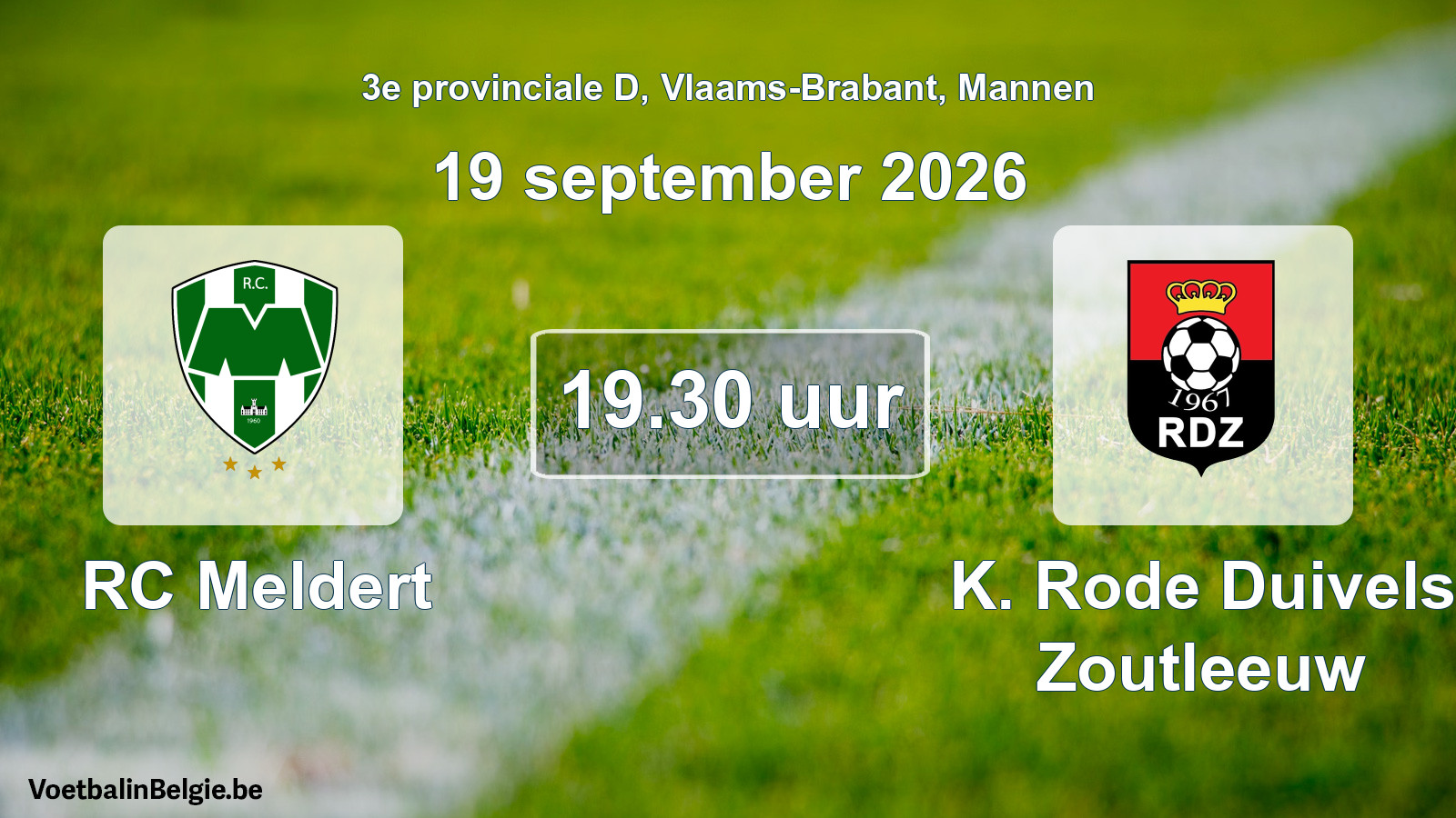 Geplande wedstrijd mannenvoetbal: RC Meldert - K. Rode Duivels Zoutleeuw (19 september 2026)