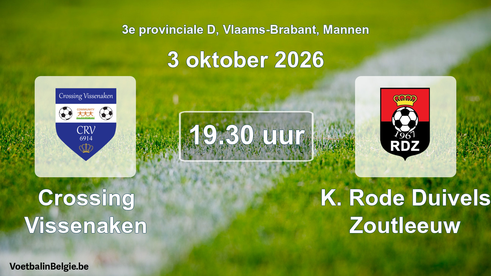 Geplande wedstrijd mannenvoetbal: Crossing Vissenaken - K. Rode Duivels Zoutleeuw (3 oktober 2026)