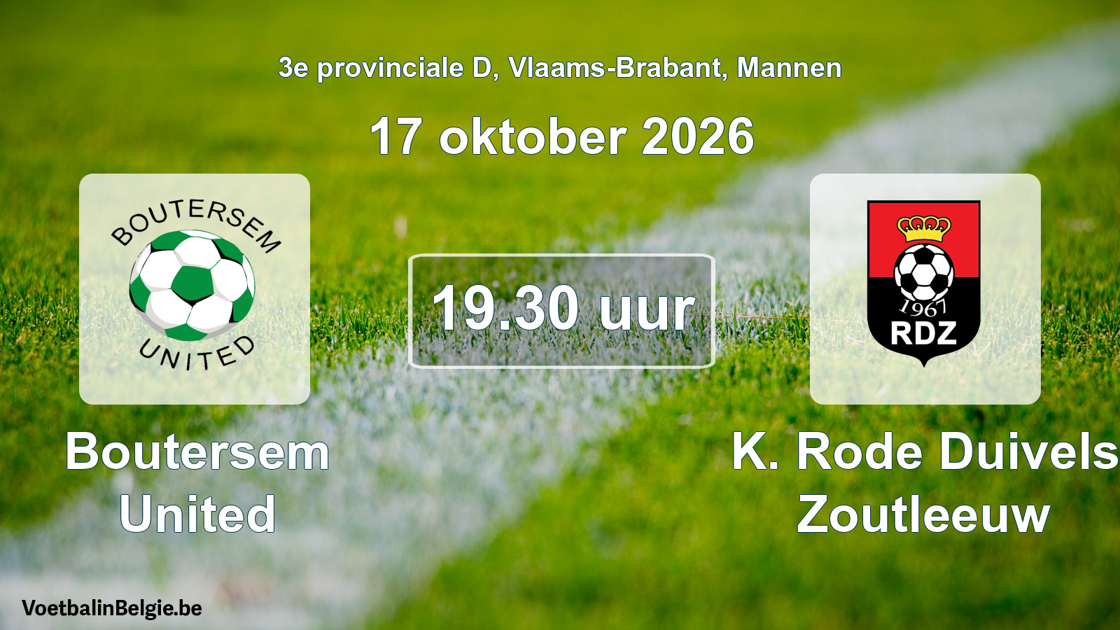 Geplande wedstrijd mannenvoetbal: Boutersem United - K. Rode Duivels Zoutleeuw (17 oktober 2026)