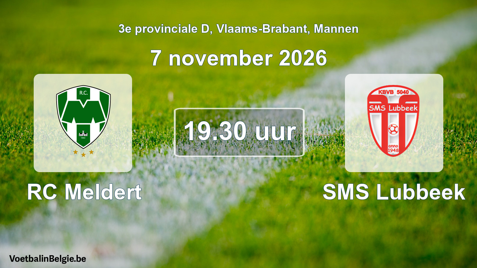 Geplande wedstrijd mannenvoetbal: RC Meldert - SMS Lubbeek (7 november 2026)
