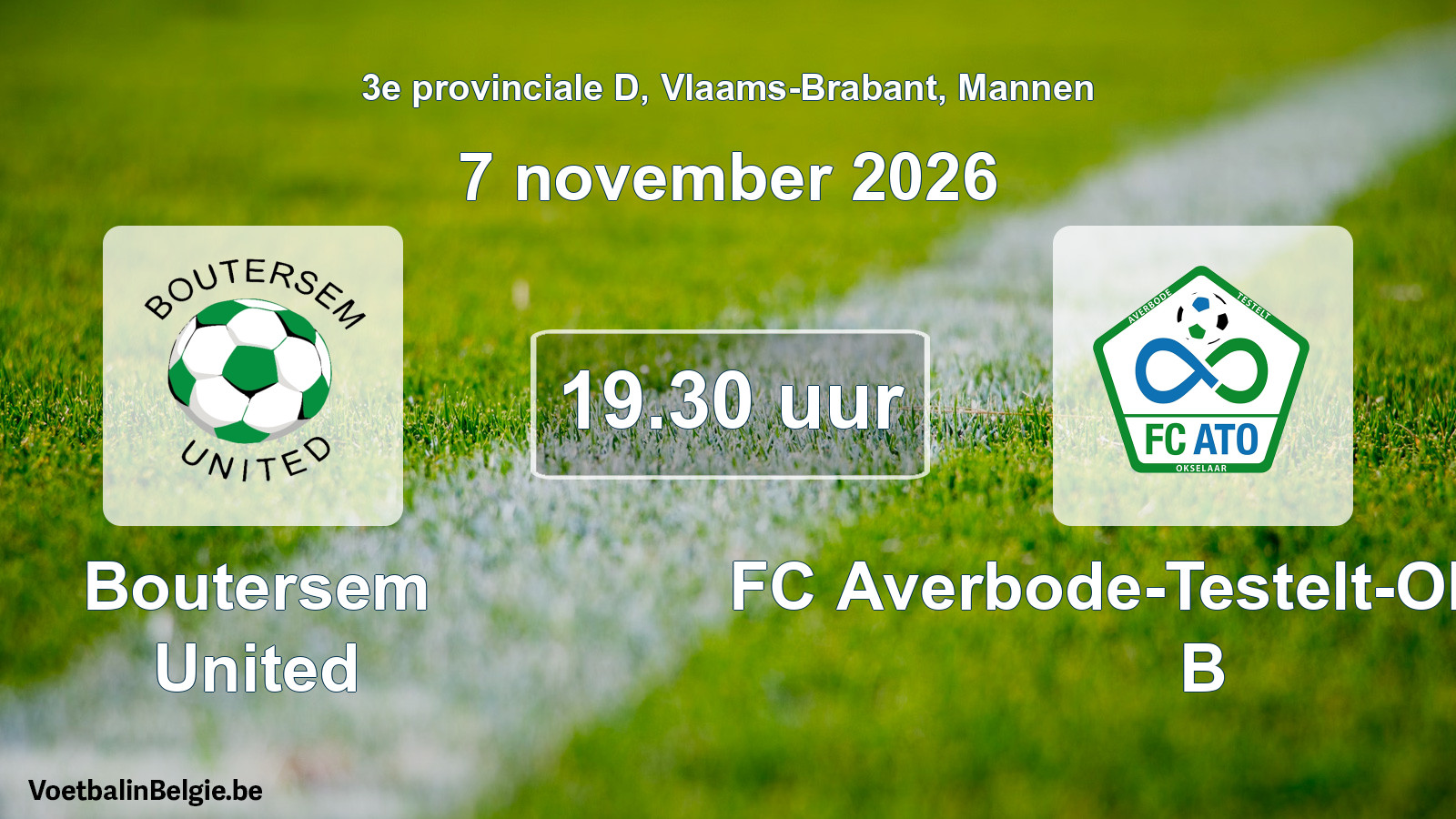 Geplande wedstrijd mannenvoetbal: Boutersem United - FC Averbode-Testelt-Okselaar B (7 november 2026)