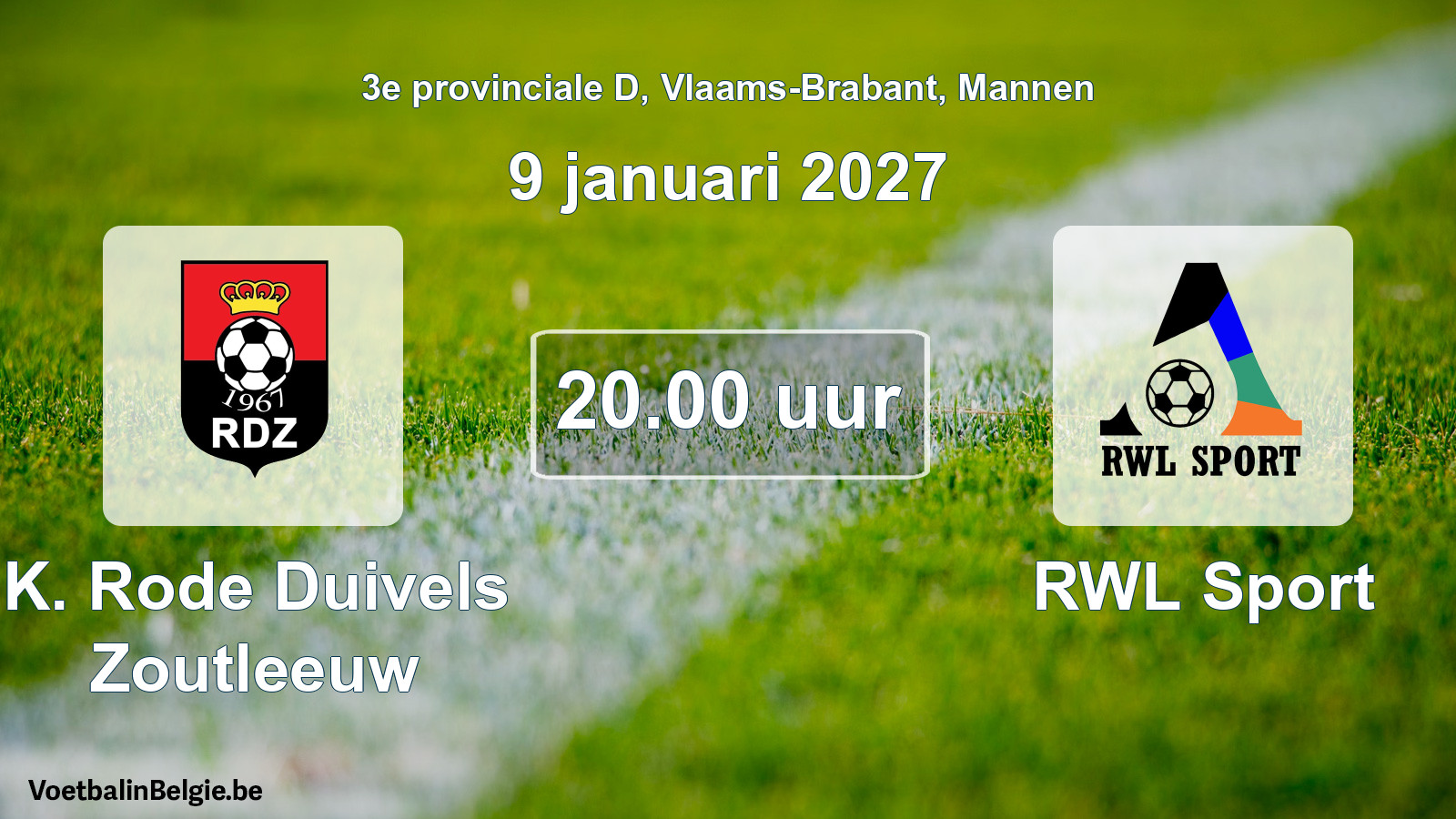 Geplande wedstrijd mannenvoetbal: K. Rode Duivels Zoutleeuw - RWL Sport (9 januari 2027)
