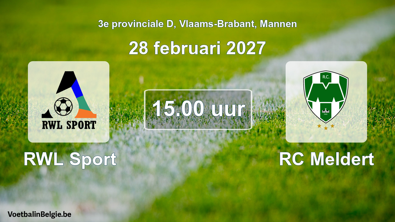 Geplande wedstrijd mannenvoetbal: RWL Sport - RC Meldert (28 februari 2027)