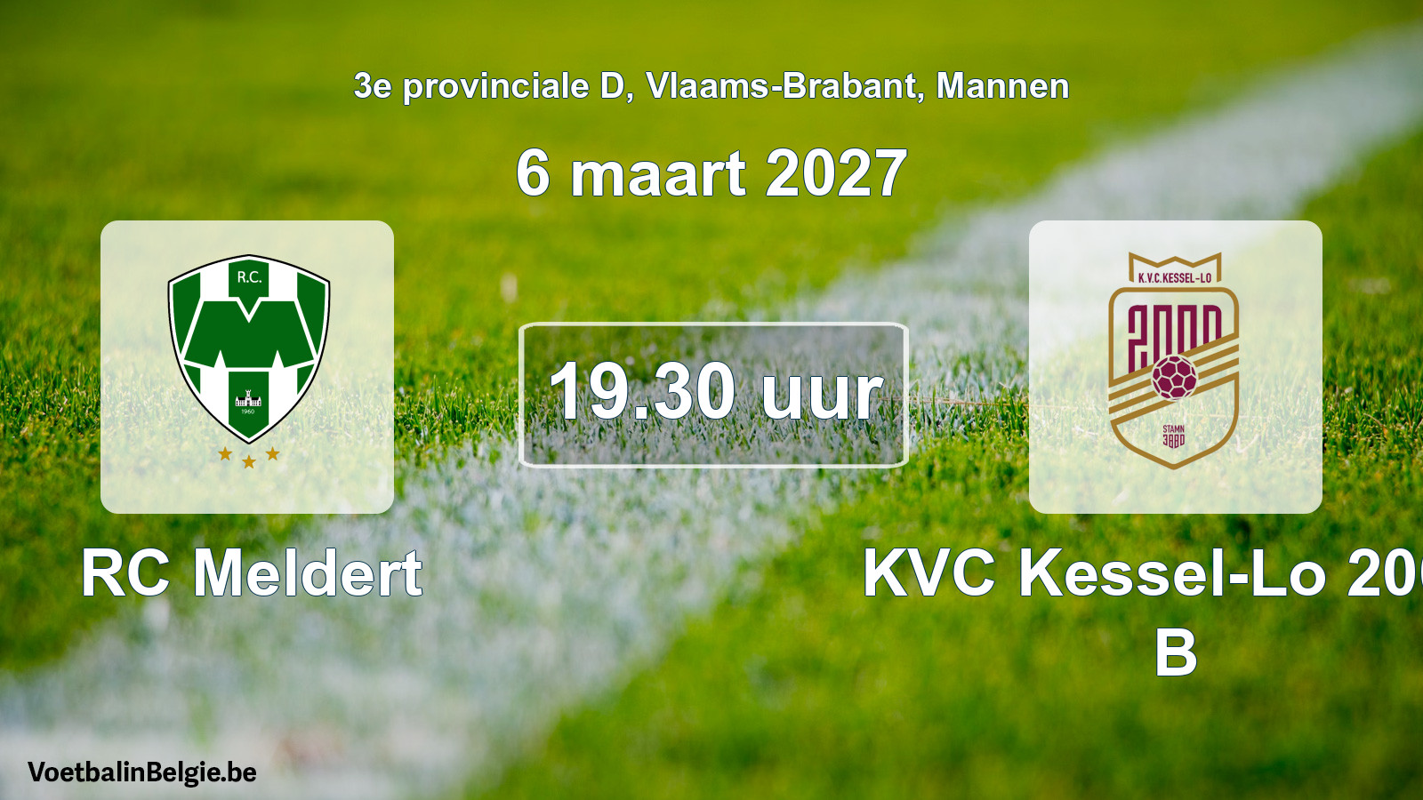 Geplande wedstrijd mannenvoetbal: RC Meldert - KVC Kessel-Lo 2000 B (6 maart 2027)