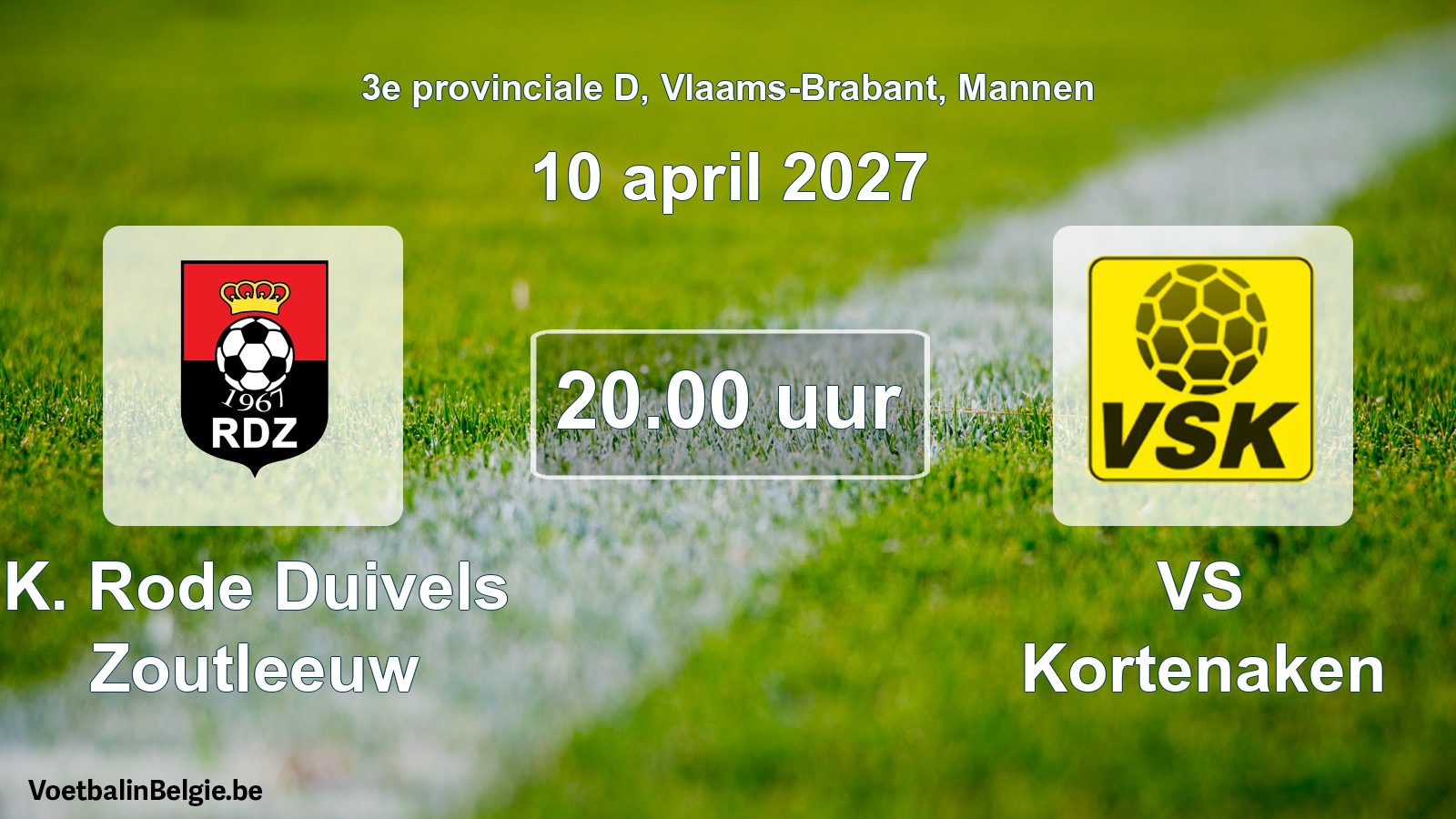 Geplande wedstrijd mannenvoetbal: K. Rode Duivels Zoutleeuw - VS Kortenaken (10 april 2027)