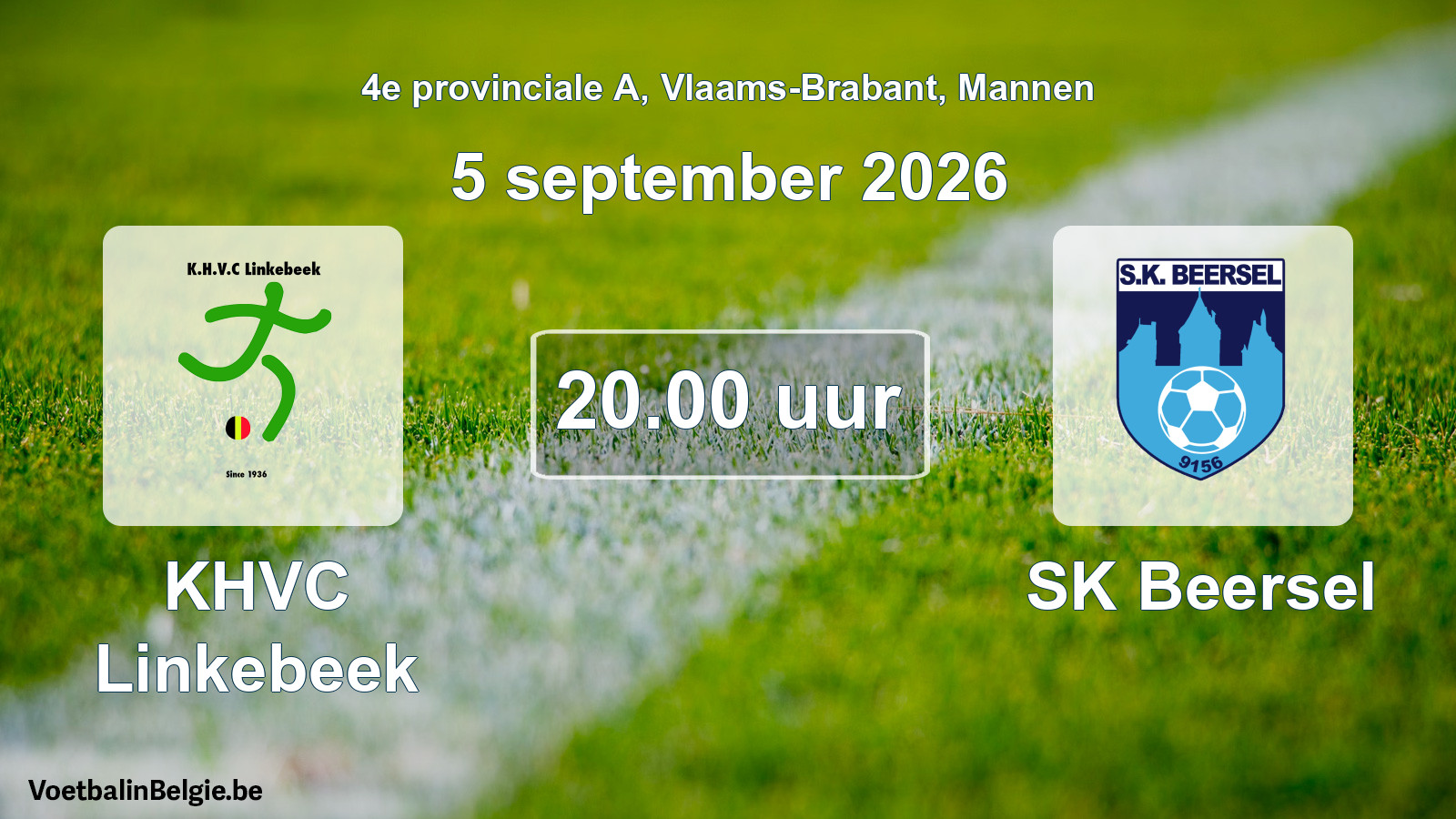 Geplande wedstrijd mannenvoetbal: KHVC Linkebeek - SK Beersel (5 september 2026)
