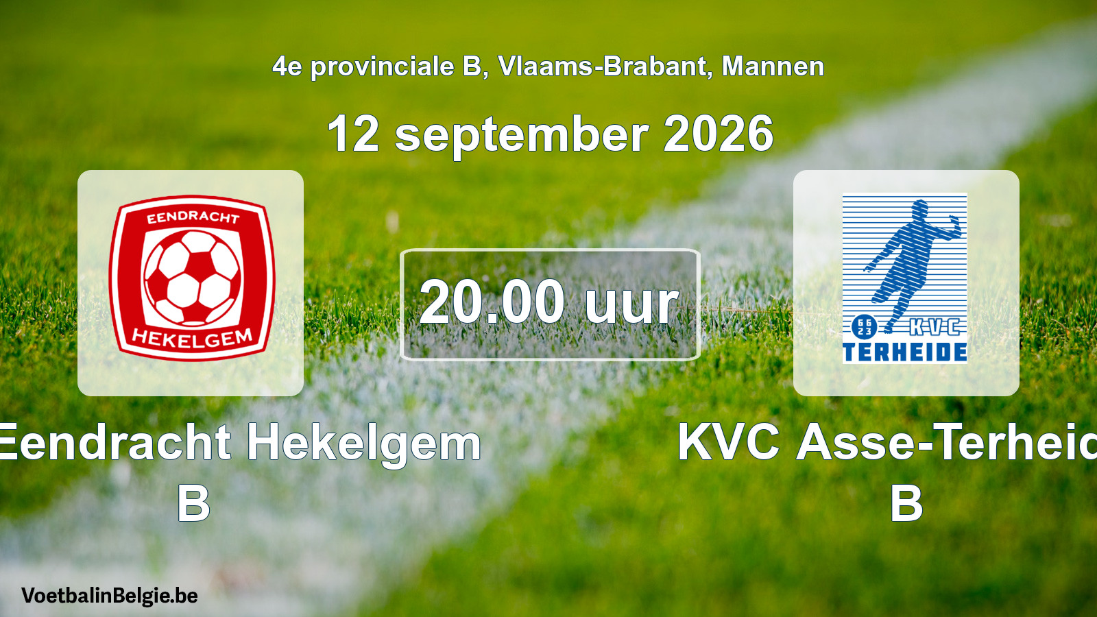 Geplande wedstrijd mannenvoetbal: FC Eendracht Hekelgem B - KVC Asse-Terheide B (12 september 2026)